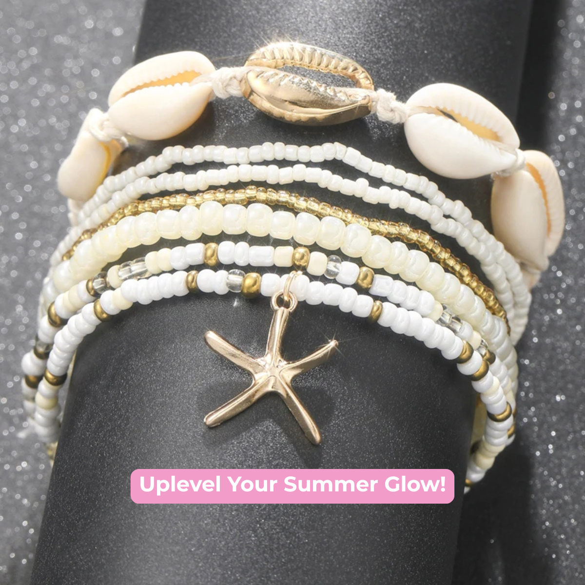 Golden Dusk: Pretty Beaded Ankle Bracelets For Summer