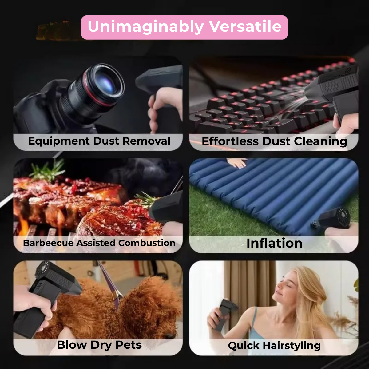 AeroMini Fan: Mini Turbo Jet Fan, Powerful Blower with 130000 rpm, Handheld Duct Fan