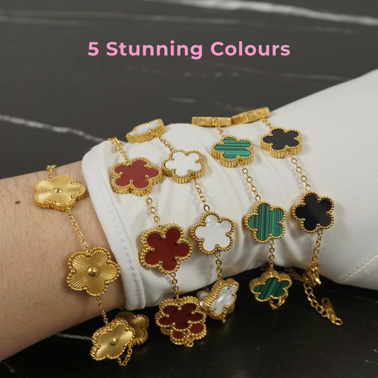 LuxeFlower: Elegant Gold-Plated Chain Bracelet