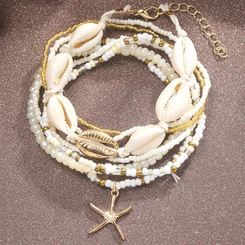 Golden Dusk: Pretty Beaded Ankle Bracelets For Summer