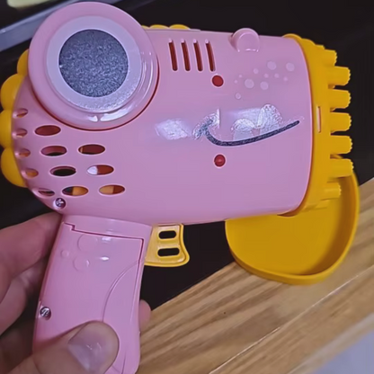 BubblyKids Gun: 40 Hole Dinosaur Bubble Machine Gun