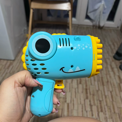 BubblyKids Gun: 40 Hole Dinosaur Bubble Machine Gun