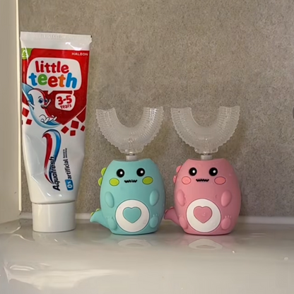 Toothy Time Brush: Sparkling Smiles Made Simple, The U-Shaped Electric Toothbrush for Kids