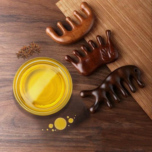 Calm Root: Anti-Stress Wooden Scalp Massager For Hair and Mind