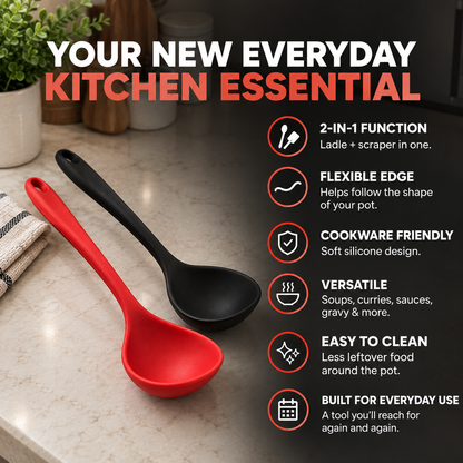 The Scrape & Scoop™ Silicone Ladle