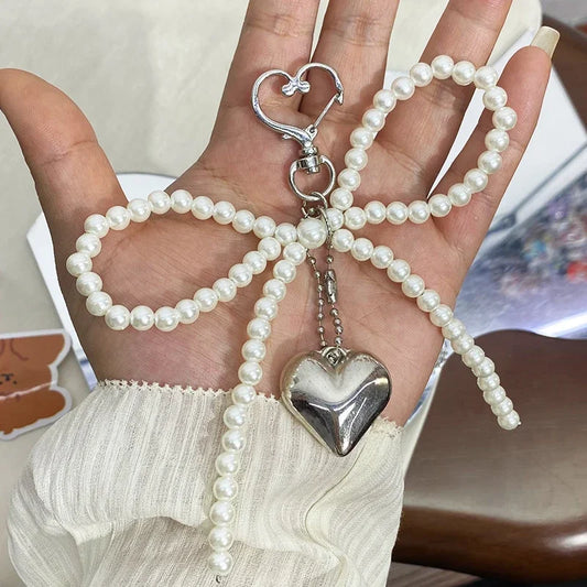 BowVibe Keyring: Delicate Pearl Bow Keychain, Perfect For Mother's Day, Mom Keychain